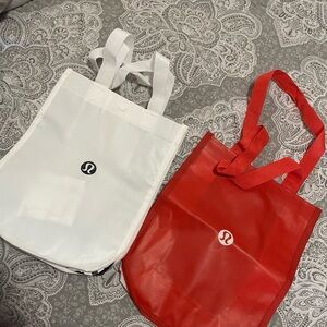 lululemon athletica Red and White Tote Duo